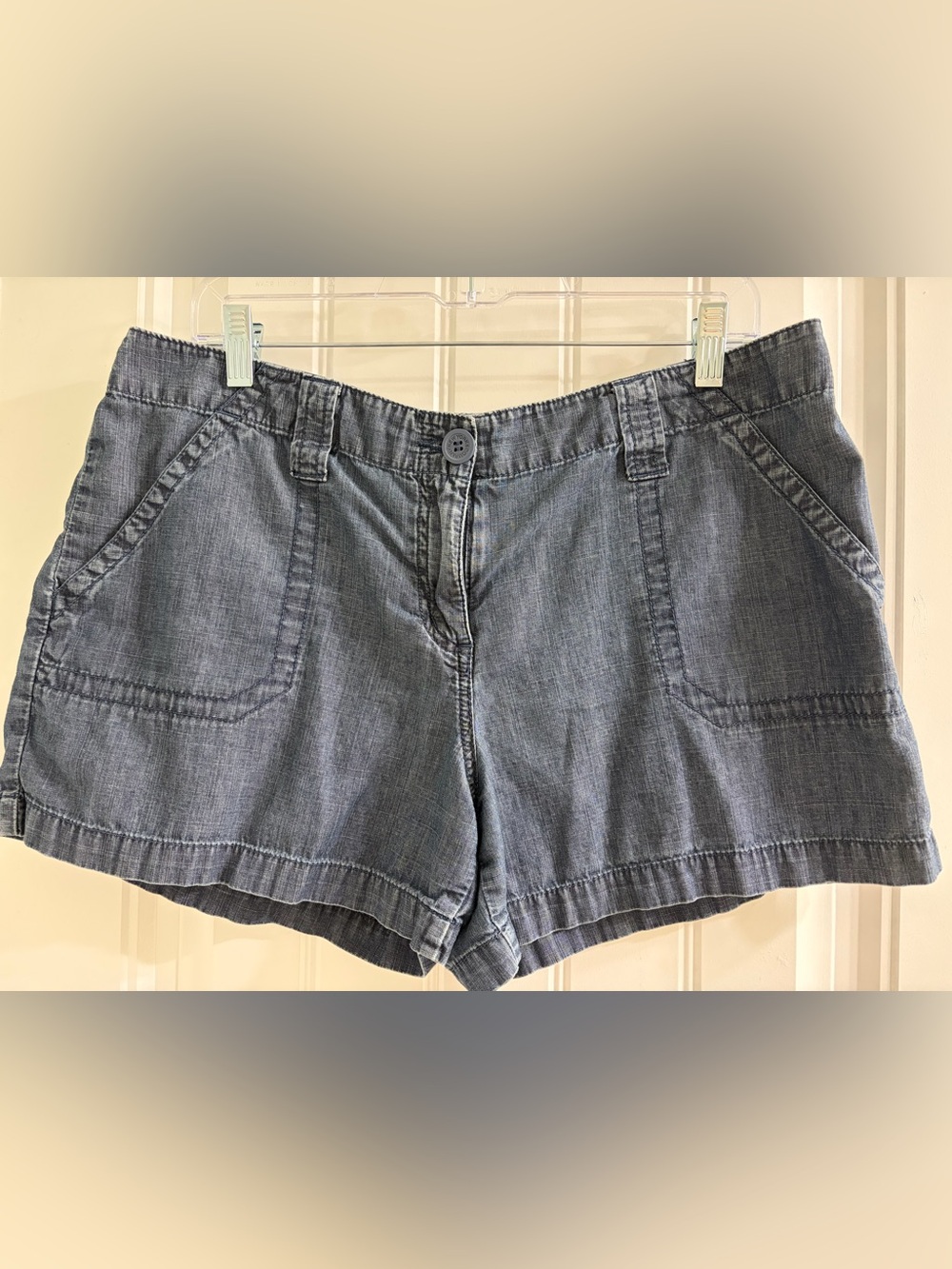 New York & CoDark Wash Utility DenimShorts 12 Vintage 90’s Style Casual Utility - Picture 4 of 8